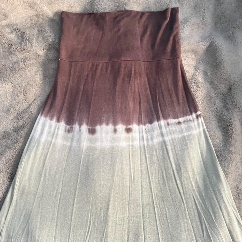 vintage venus maxi skirt brown & light green